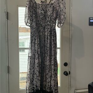 Anthropologie Black and White Long Sleeve Dress